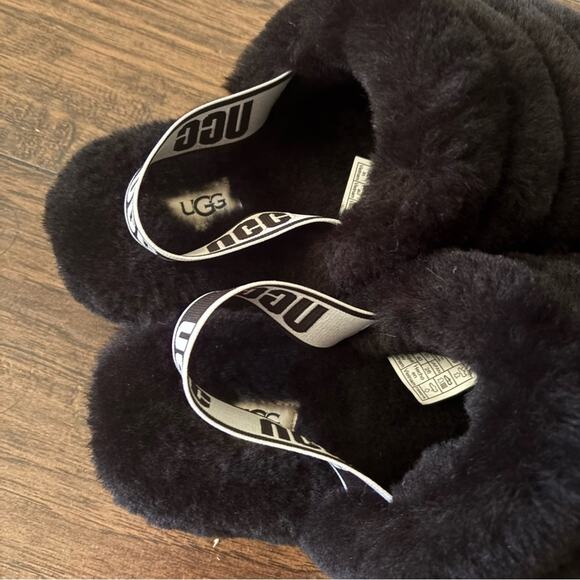 UGG Midnight Black Plush Slippers - Picture 3 of 6
